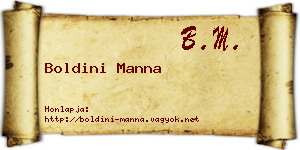 Boldini Manna névjegykártya